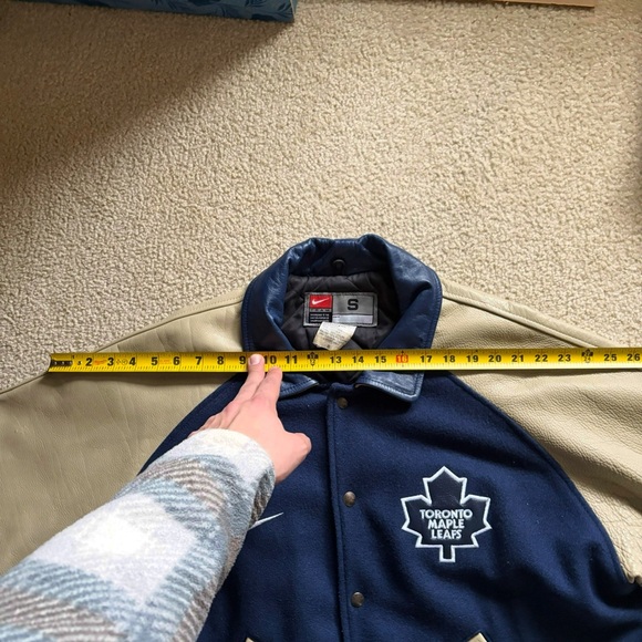 Rare VTG 90s Nike Teams Toronto Maple Leafs Wool Blend/Leather Mens Size Small - Picture 15 of 16